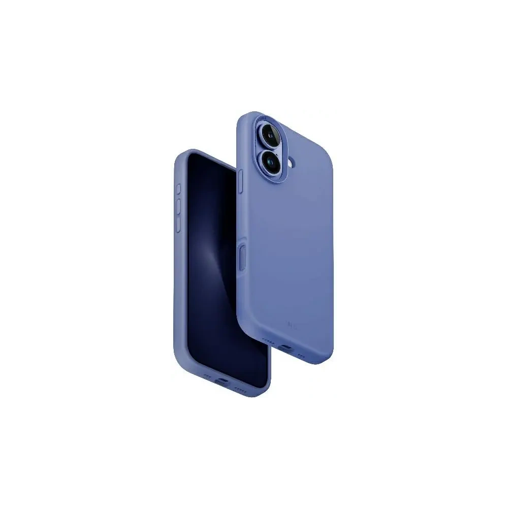 Etui UNIQ Lino Hue Apple iPhone 16 Magclick Charging niebieski/pearl blue