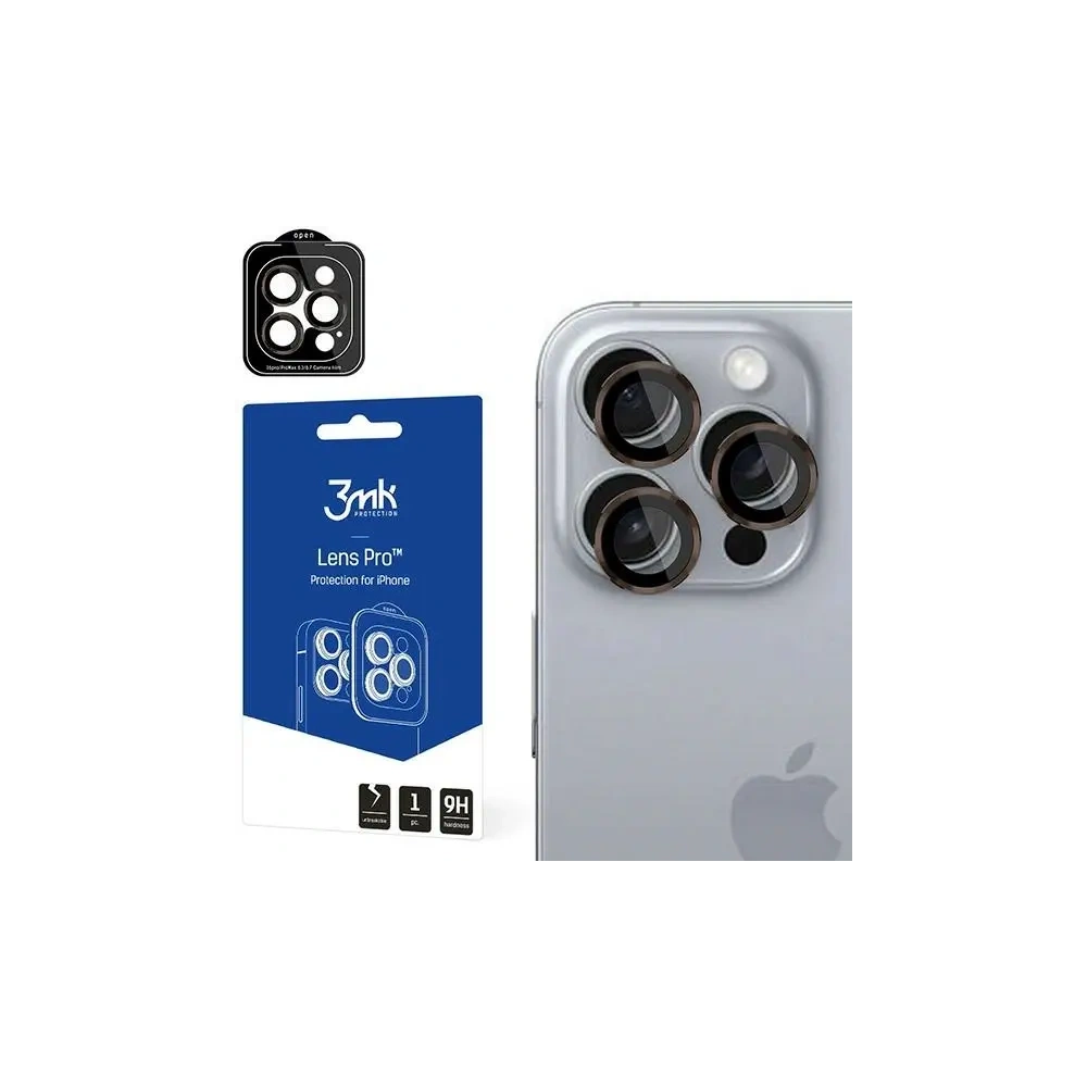 Szkło hybrydowe na obiektyw aparatu 3MK Lens Protection Pro Apple iPhone 16 Pro / 16 Pro Max Rose Brown