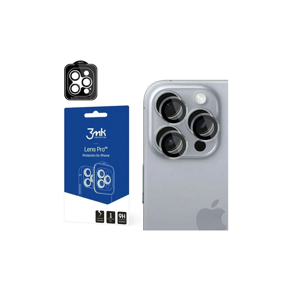 Szkło hybrydowe na obiektyw aparatu 3MK Lens Protection Pro Apple iPhone 16 Pro / 16 Pro Max Transparent