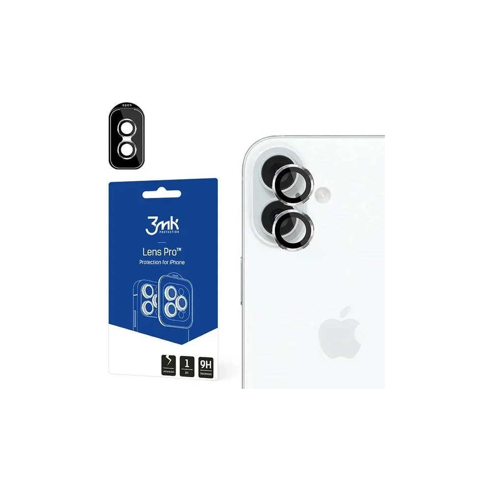 Szkło hybrydowe na obiektyw aparatu 3MK Lens Protection Pro Apple iPhone 16 / 16 Plus Silver