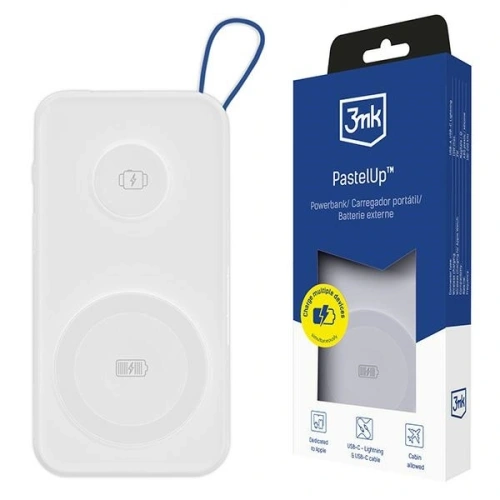 Kup 3MK PastelUp 2in1 powerbank 10000mAh 22.5W MagSafe fehér - 3MK15626 - {ean13} - Sklep Home Screen