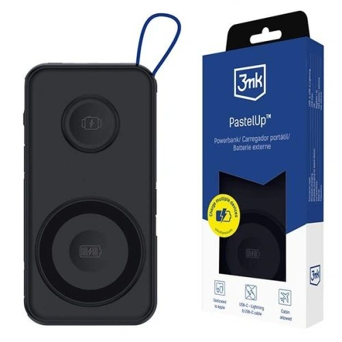 Kup Powerbank 3MK PastelUp 2w1 10000mAh 22.5W MagSafe czarny - 3MK15627 - {ean13} - Sklep Home Screen