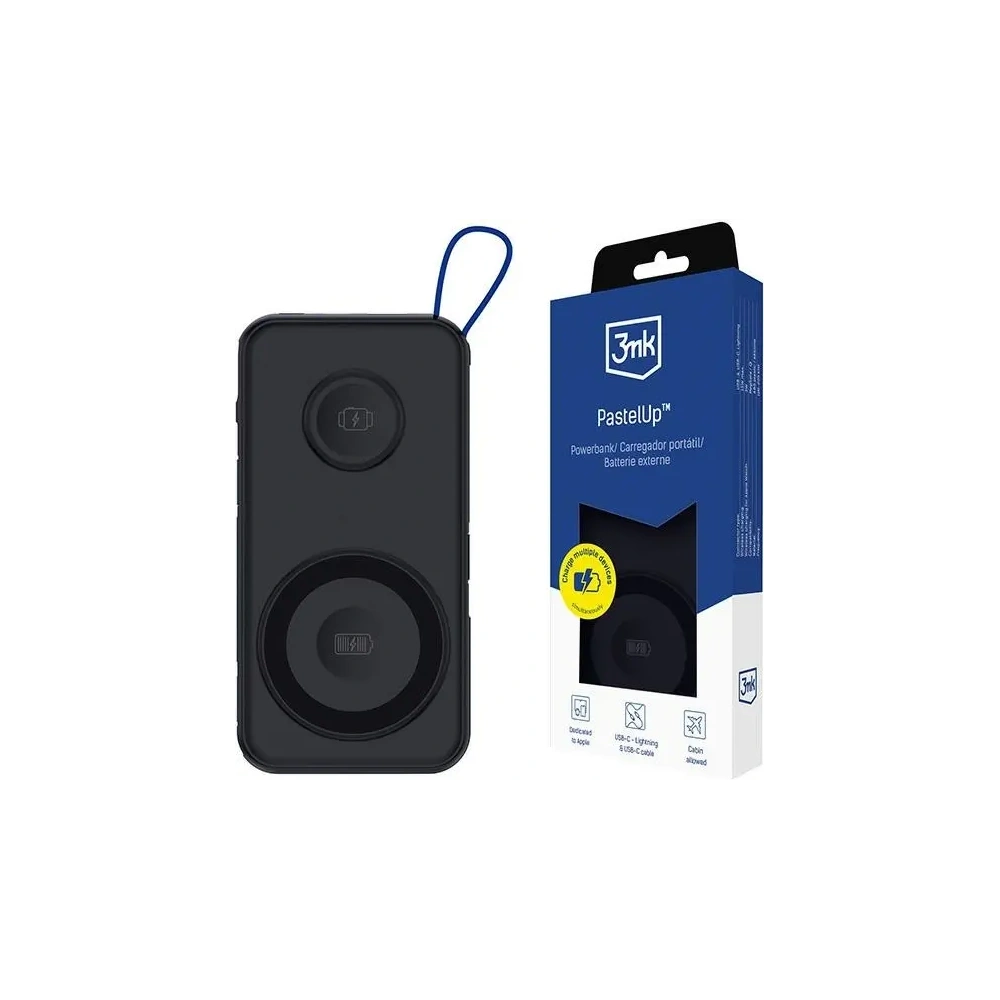Powerbank 3MK PastelUp 2w1 10000mAh 22.5W MagSafe czarny