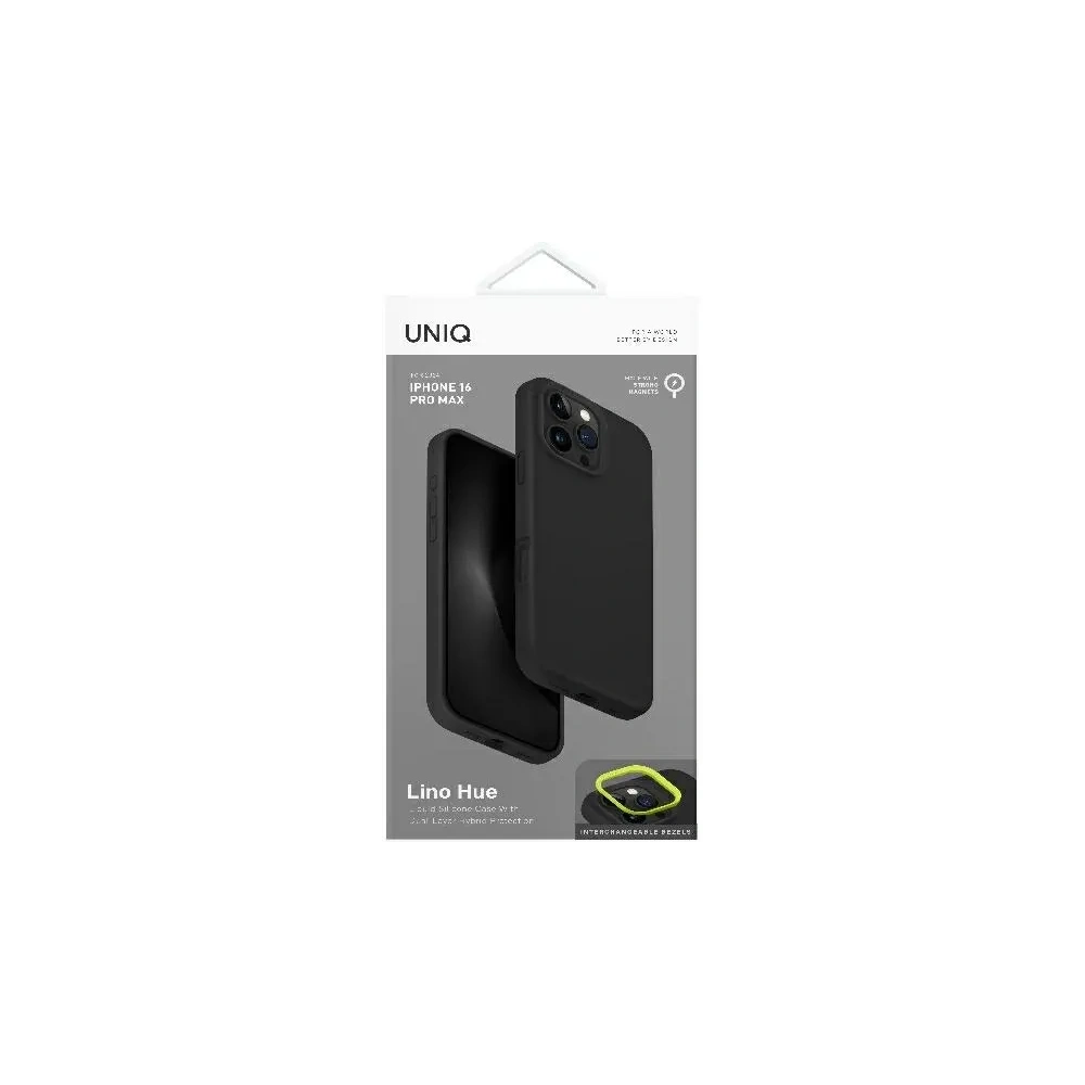 Etui UNIQ Lino Hue Apple iPhone 16 Pro Max Magclick Charging szary/charcoal grey