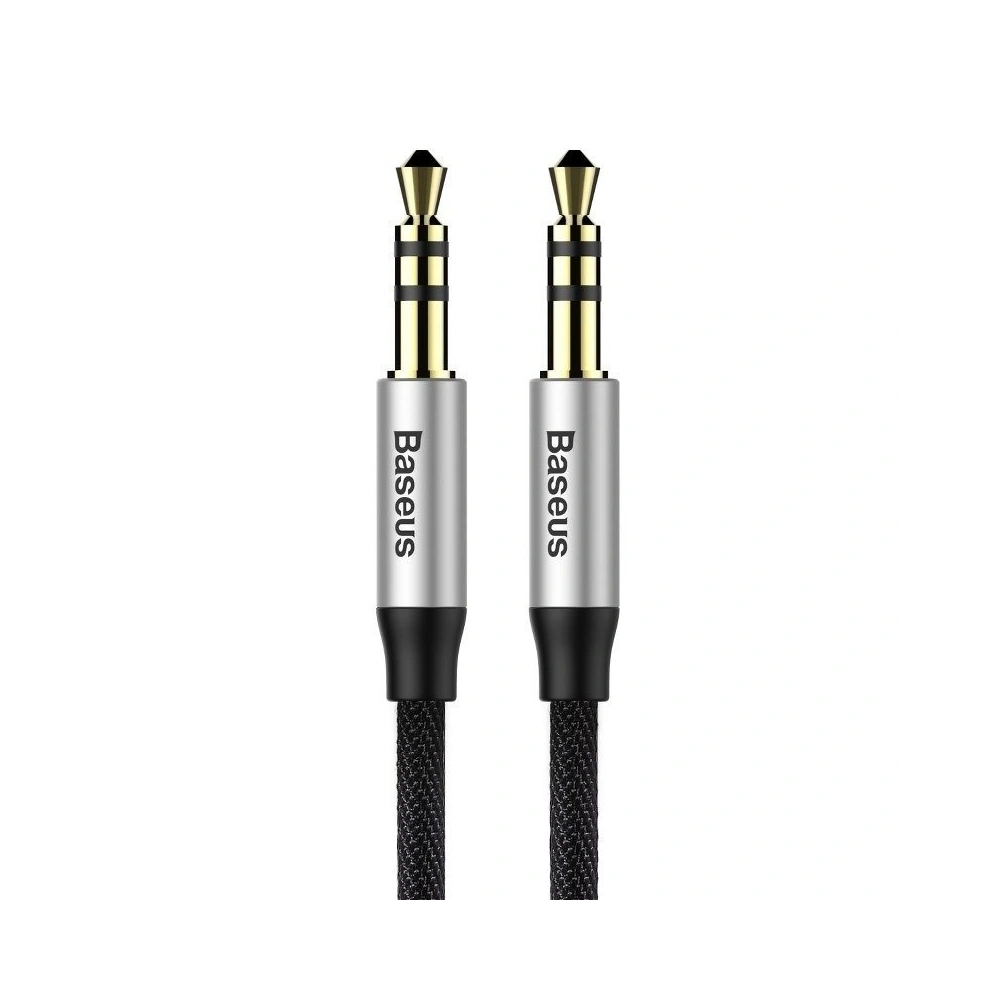 Kabel audio mini jack 3,5mm AUX Baseus Yiven 0,5m (czarno-srebrny)