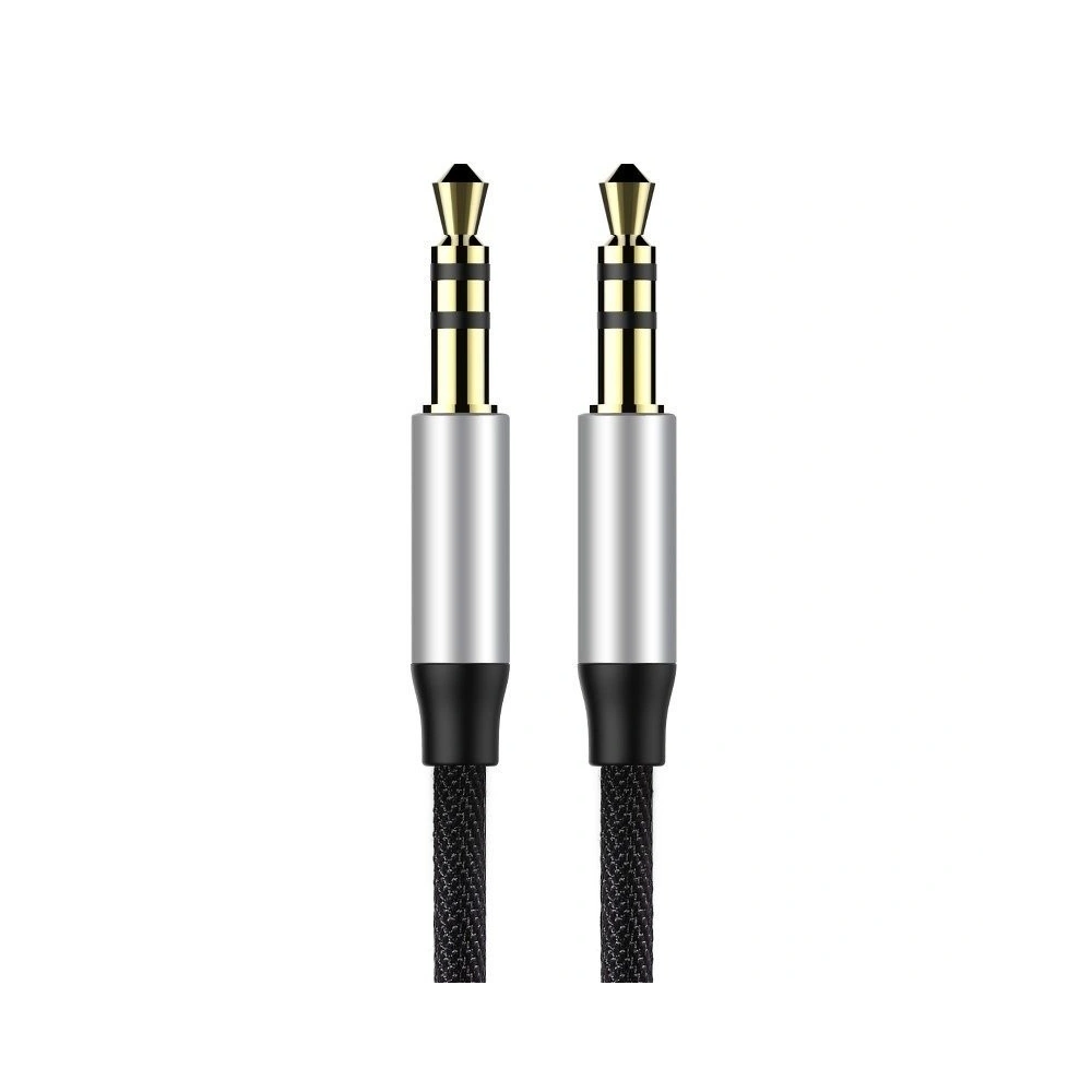 Kabel audio mini jack 3,5mm AUX Baseus Yiven 0,5m (czarno-srebrny)
