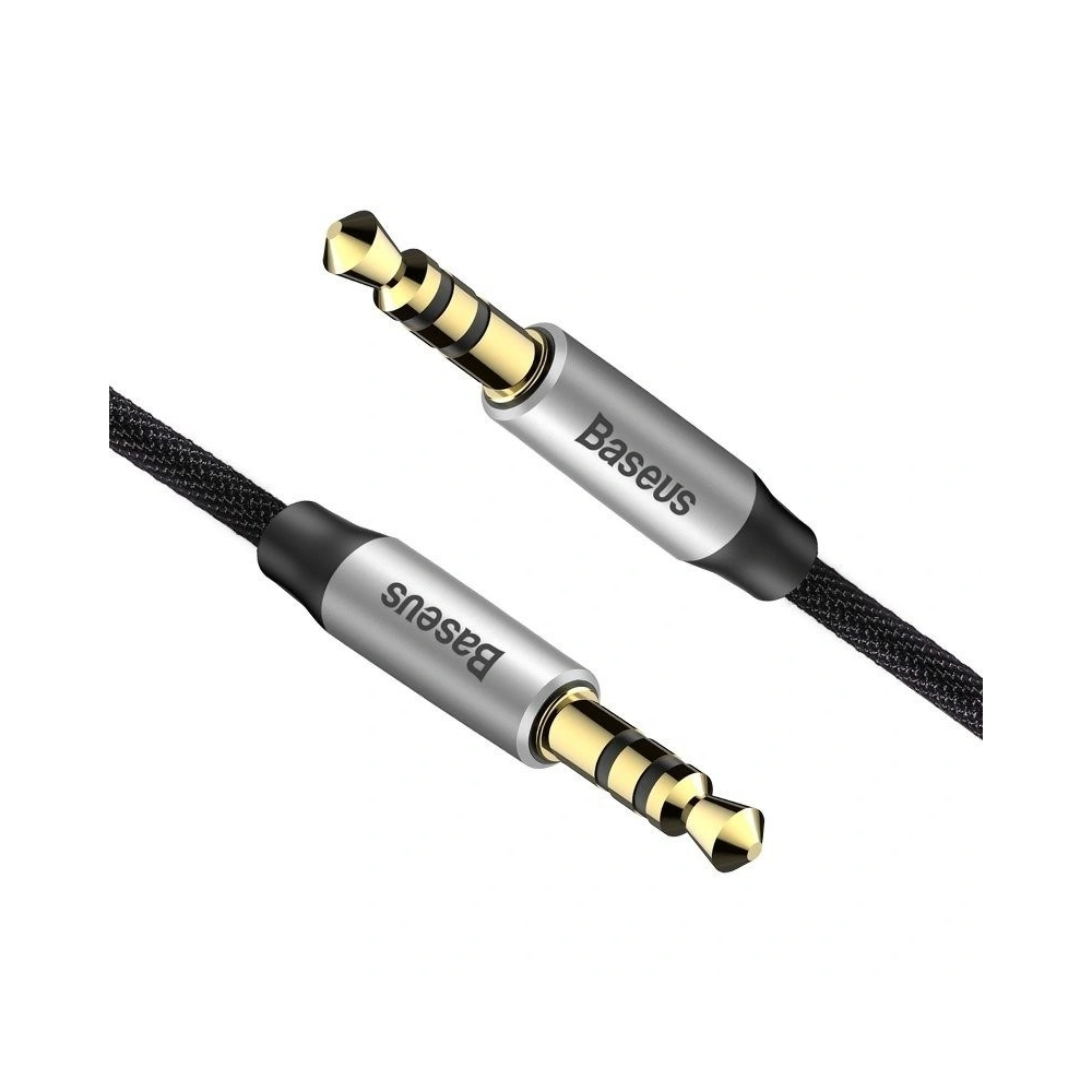 Kabel audio mini jack 3,5mm AUX Baseus Yiven 0,5m (czarno-srebrny)