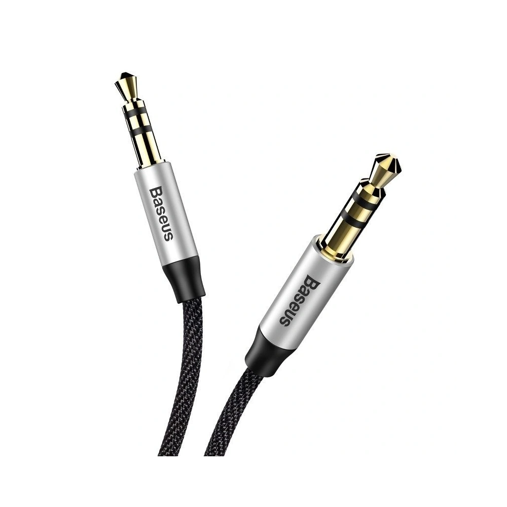 Kabel audio mini jack 3,5mm AUX Baseus Yiven 0,5m (czarno-srebrny)
