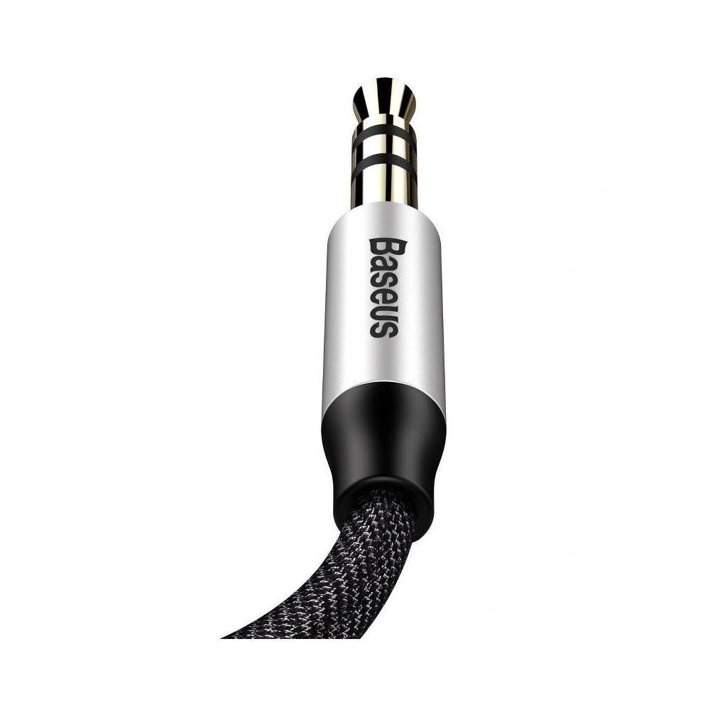 Kabel audio mini jack 3,5mm AUX Baseus Yiven 0,5m (czarno-srebrny)