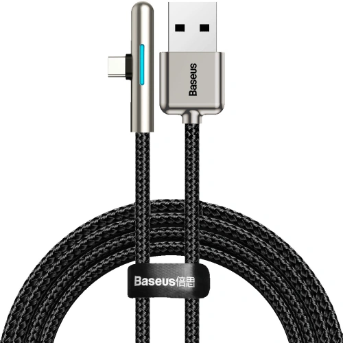 Kup Kabel úhlový plochý USB-C Baseus Iridescent, Huawei SuperCharge, 40W, 2m (černý) - BSU1074BLK - {ean13} - Sklep Home Screen