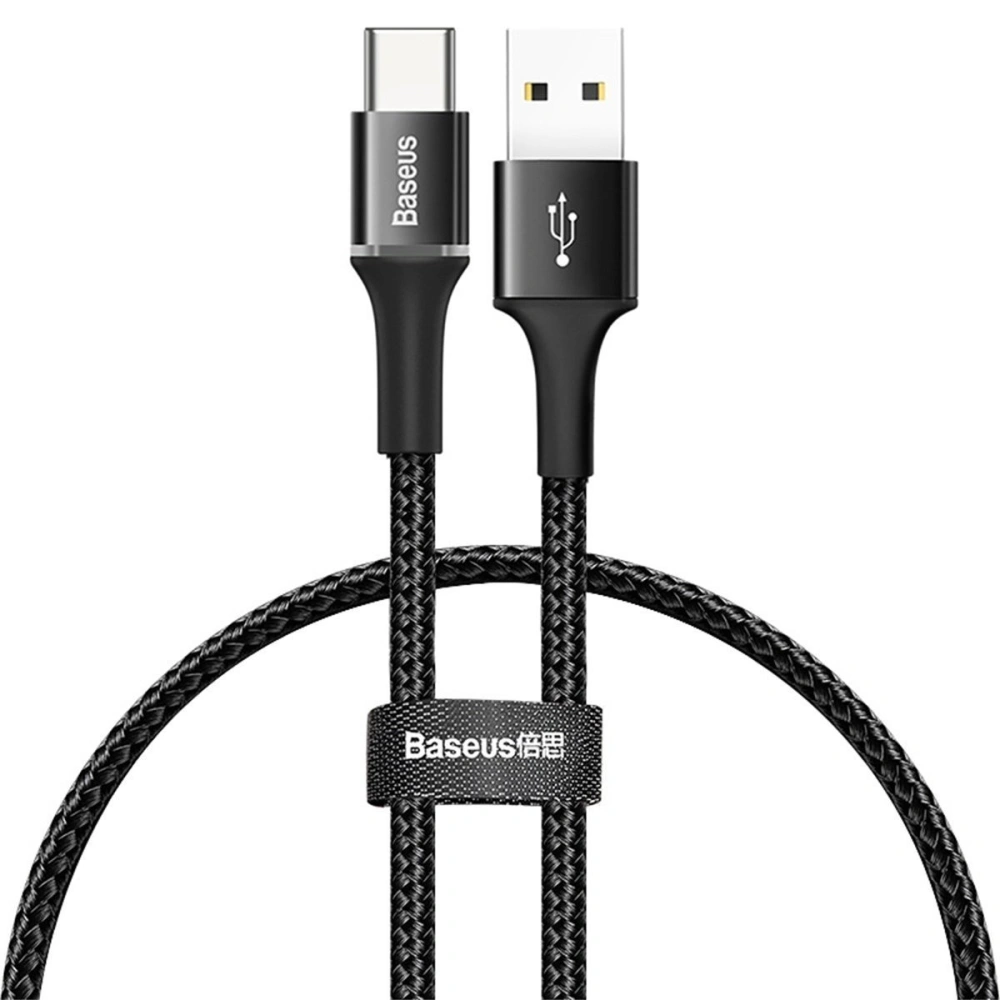 Kabel USB-C z podświetleniem LED Baseus Halo 0,25m 3A (czarny)