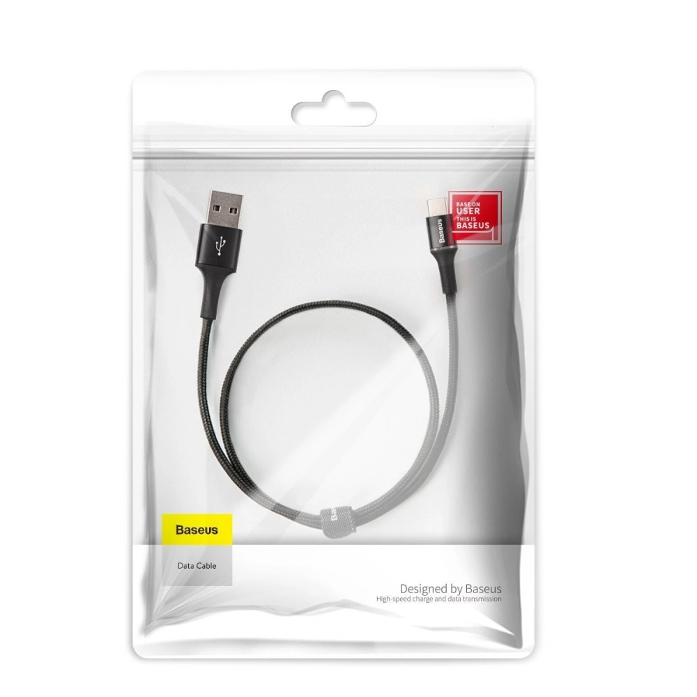 Kabel USB-C z podświetleniem LED Baseus Halo 0,25m 3A (czarny)