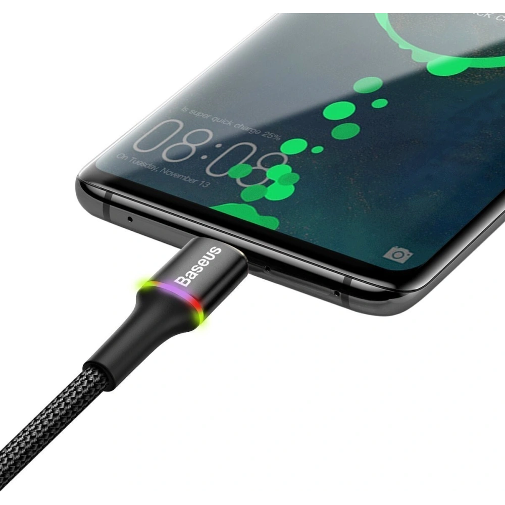 Kabel USB-C z podświetleniem LED Baseus Halo 3m 2A (czarny)