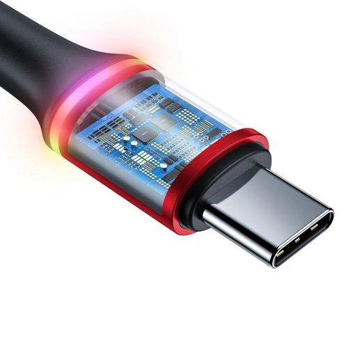 Kup USB-C kábel LED világítással Baseus Halo Huawei SuperCharge-hoz, 5A, 1m, 40W (piros) - BSU1079RED - {ean13} - Sklep Home Screen