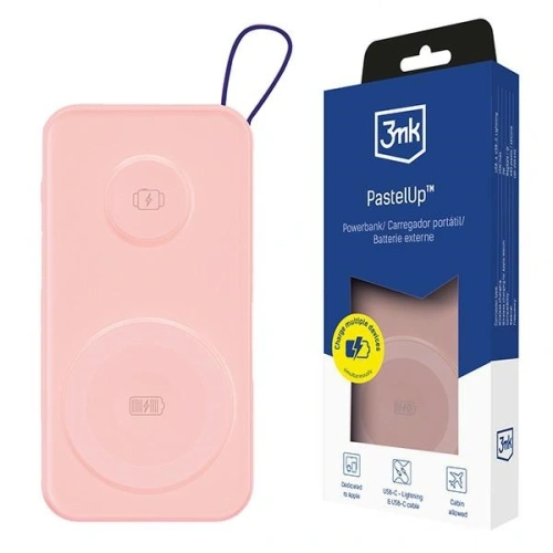 Kup 3MK PastelUp 2in1 powerbank 10000mAh 22.5W MagSafe rózsaszín - 3MK15629 - {ean13} - Sklep Home Screen