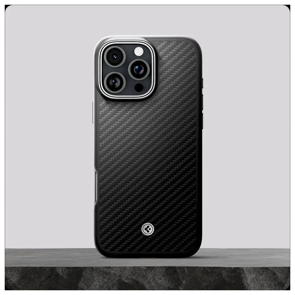 Etui Spigen Enzo Aramid Mag MagSafe Apple iPhone 16 Pro Max Black/silver