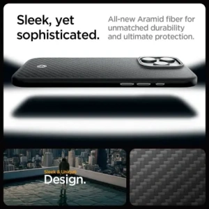Kup Etui Spigen Enzo Aramid Mag MagSafe Apple iPhone 16 Pro Max Černá/stříbrná - SPN16481 - {ean13} - Sklep Home Screen