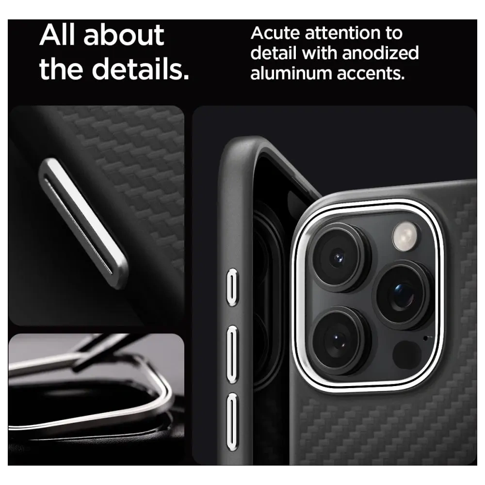 Etui Spigen Enzo Aramid Mag MagSafe Apple iPhone 16 Pro Max Black/silver