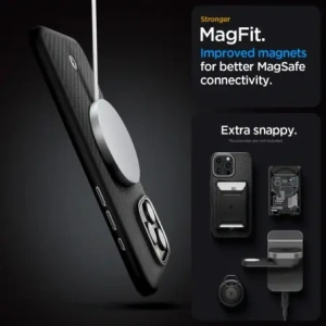Kup Etui Spigen Enzo Aramid Mag MagSafe Apple iPhone 16 Pro Max Černá/stříbrná - SPN16481 - {ean13} - Sklep Home Screen