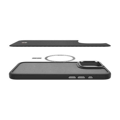 Kup Etui Spigen Enzo Aramid Mag MagSafe Apple iPhone 16 Pro Černá/stříbrná - SPN16482 - {ean13} - Sklep Home Screen