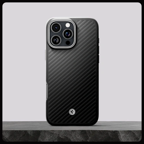 Kup Etui Spigen Enzo Aramid Mag MagSafe Apple iPhone 16 Pro Černá/stříbrná - SPN16482 - {ean13} - Sklep Home Screen