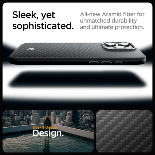 Buy Spigen Enzo Aramid Mag MagSafe Apple iPhone 16 Pro Black/silver - SPN16482 - {ean13} - Home Screen Store Europe