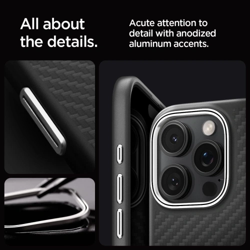 Kup Etui Spigen Enzo Aramid Mag MagSafe Apple iPhone 16 Pro Černá/stříbrná - SPN16482 - {ean13} - Sklep Home Screen