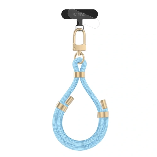 Kup Smyč Tech-Protect C4S Rope Wrist Strap Baby Blue/gold - THP3273 - {ean13} - Sklep Home Screen