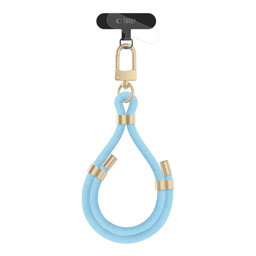 Smycz Tech-Protect C4S Rope Wrist Strap Baby Blue/gold