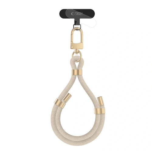 Kup Smycz Tech-Protect C4S Rope Wrist Strap Beige/gold - THP3274 - {ean13} - Sklep Home Screen