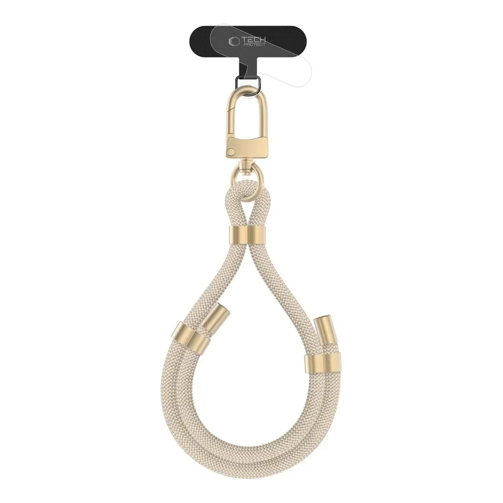 Smycz Tech-Protect C4S Rope Wrist Strap Beige/gold