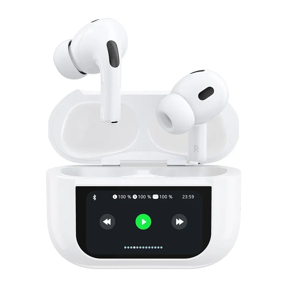 Bezprzewodowe słuchawki dokanałowe TWS Dudao U19 Bluetooth 5.3 z wyświetlaczem LED białe