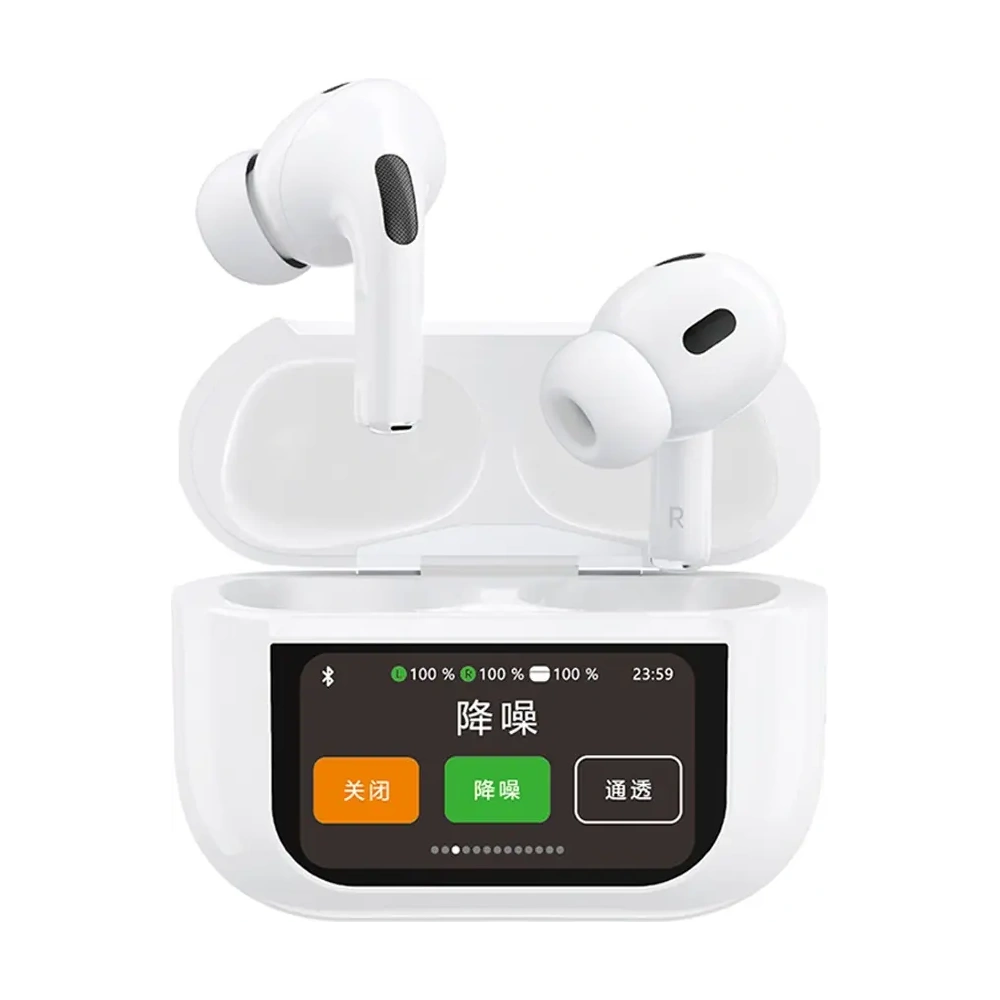 Bezprzewodowe słuchawki dokanałowe TWS Dudao U19 Bluetooth 5.3 z wyświetlaczem LED białe