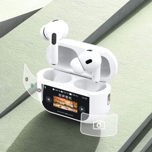 Buy TWS Dudao U19 Bluetooth 5.3 wireless in-ear headphones with LED display white - DDA351 - {ean13} - Home Screen Store Europe