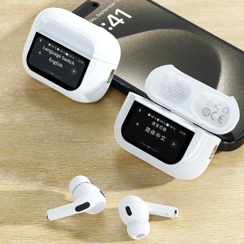 Kup TWS Dudao U19 căști wireless in-ear Bluetooth 5.3 cu display LED alb - DDA351 - {ean13} - Sklep Home Screen