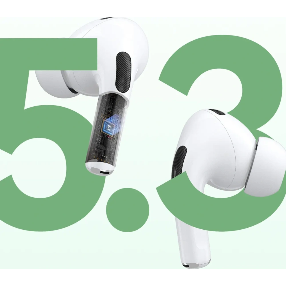 Bezprzewodowe słuchawki dokanałowe TWS Dudao U19 Bluetooth 5.3 z wyświetlaczem LED białe