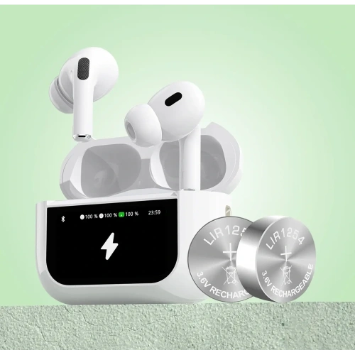 Buy TWS Dudao U19 Bluetooth 5.3 wireless in-ear headphones with LED display white - DDA351 - {ean13} - Home Screen Store Europe