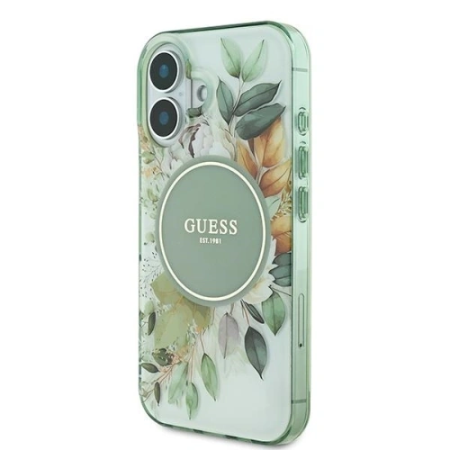 Kup Guess GUHMP16MHFWBDCEN Apple iPhone 16 Plus hardcase IML Floare & Cercul Tonal MagSafe verde - GUE3631 - {ean13} - Sklep Home Screen