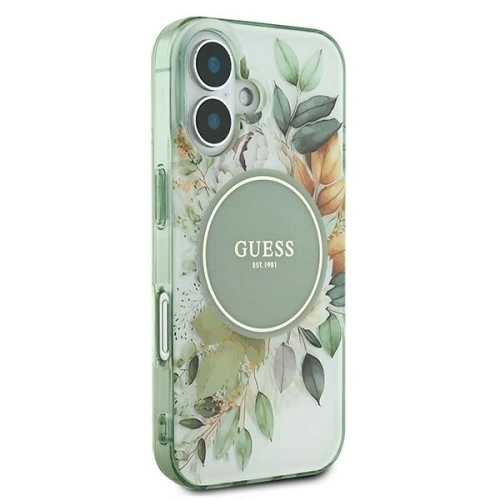 Kup Guess GUHMP16MHFWBDCEN Apple iPhone 16 Plus hardcase IML Floare & Cercul Tonal MagSafe verde - GUE3631 - {ean13} - Sklep Home Screen