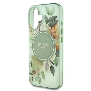 Kup Guess GUHMP16MHFWBDCEN Apple iPhone 16 Plus Hardcase IML Blume & Tonaler Kreis MagSafe grün - GUE3631 - {ean13} - Sklep Home Screen