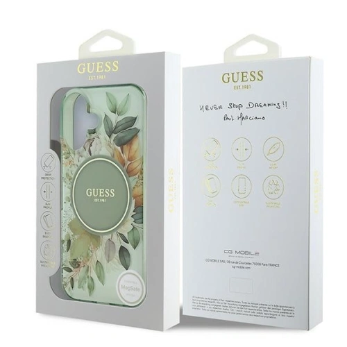 Kup Etui Guess GUHMP16MHFWBDCEN Apple iPhone 16 Plus hardcase IML Flower & Tonal Circle MagSafe zielony/green - GUE3631 - {ean13} - Sklep Home Screen
