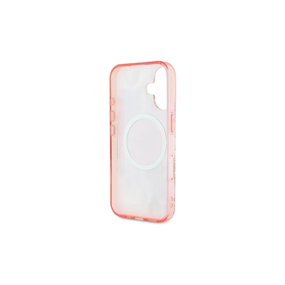 Etui Guess GUHMP16MHFWBDCEP Apple iPhone 16 Plus hardcase IML Flower & Tonal Circle MagSafe różowy/pink