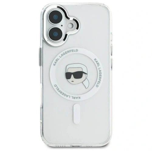 Kup Karl Lagerfeld KLHMP16MHLSKIH Apple iPhone 16 Plus Hardcase IML Metall Karl Kopf MagSafe weiß - KLD21733 - {ean13} - Sklep Home Screen