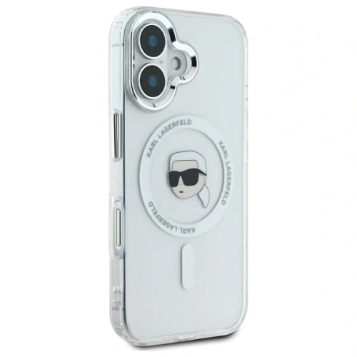 Kup Karl Lagerfeld KLHMP16MHLSKIH Apple iPhone 16 Plus hardcase IML Metal Karl Head MagSafe alb - KLD21733 - {ean13} - Sklep Home Screen