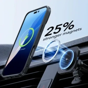 ESR Suport Clasic Hibrid Halolock MagSafe & Sticlă Temperată Apple iPhone 16 Negru Înghețat