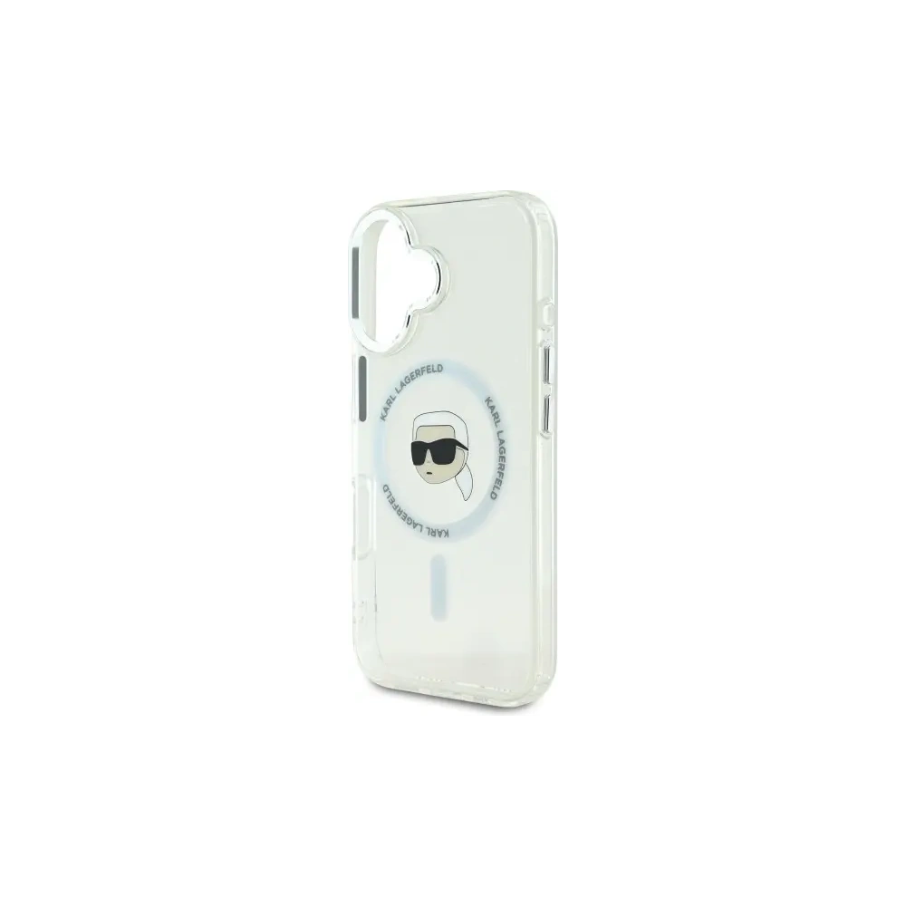 Etui Karl Lagerfeld KLHMP16SHLSKIH Apple iPhone 16 hardcase IML Metal Karl Head MagSafe biały/white