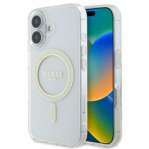 Kup Guess GUHMP16SHFGERET Apple iPhone 16 Hardcase IML Glitter Circle MagSafe transparent - GUE3633 - {ean13} - Sklep Home Screen