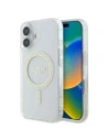Etui Guess GUHMP16SHFGERET Apple iPhone 16 hardcase IML Glitter Circle MagSafe průhledný/transparentní