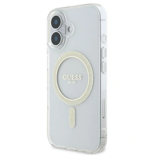Kup Guess GUHMP16SHFGERET Apple iPhone 16 Hardcase IML Glitter Circle MagSafe transparent - GUE3633 - {ean13} - Sklep Home Screen