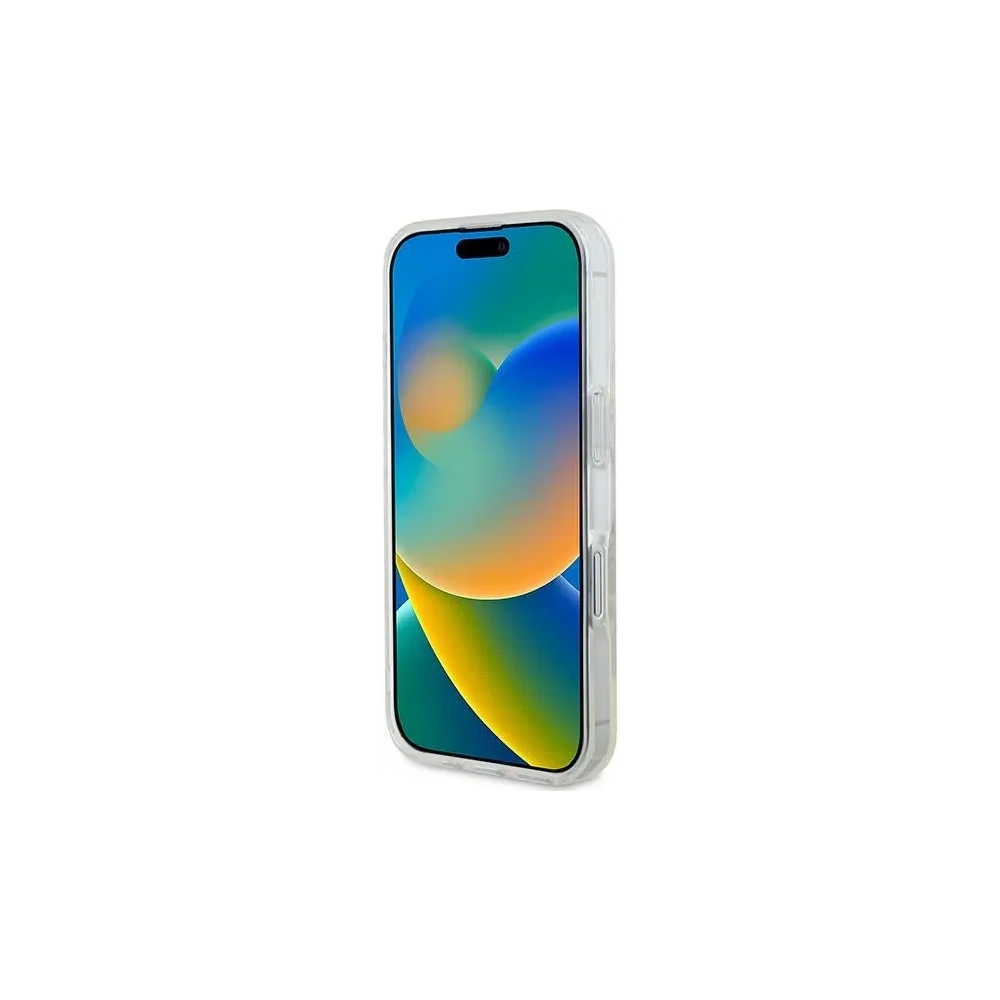 Etui Guess GUHMP16SHFGERET Apple iPhone 16 hardcase IML Glitter Circle MagSafe przeźroczysty/transparent